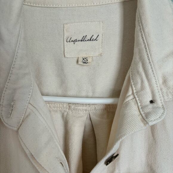 Unpublished Light Weight Tie Waist Cream Jacket - Picture 4 of 5